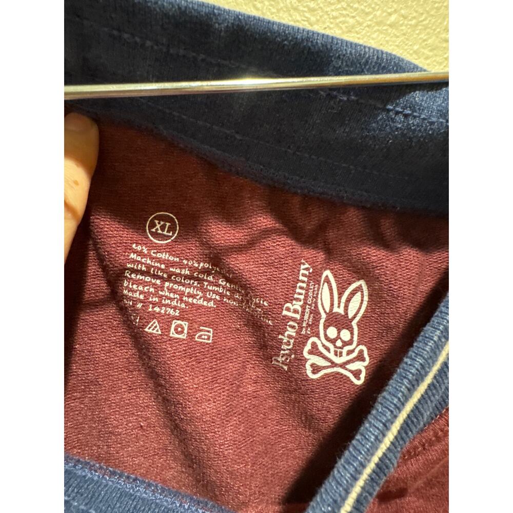 Psycho Bunny Brushed Fleece Jogger Pant mens XL red blue - Picture 4 of 6